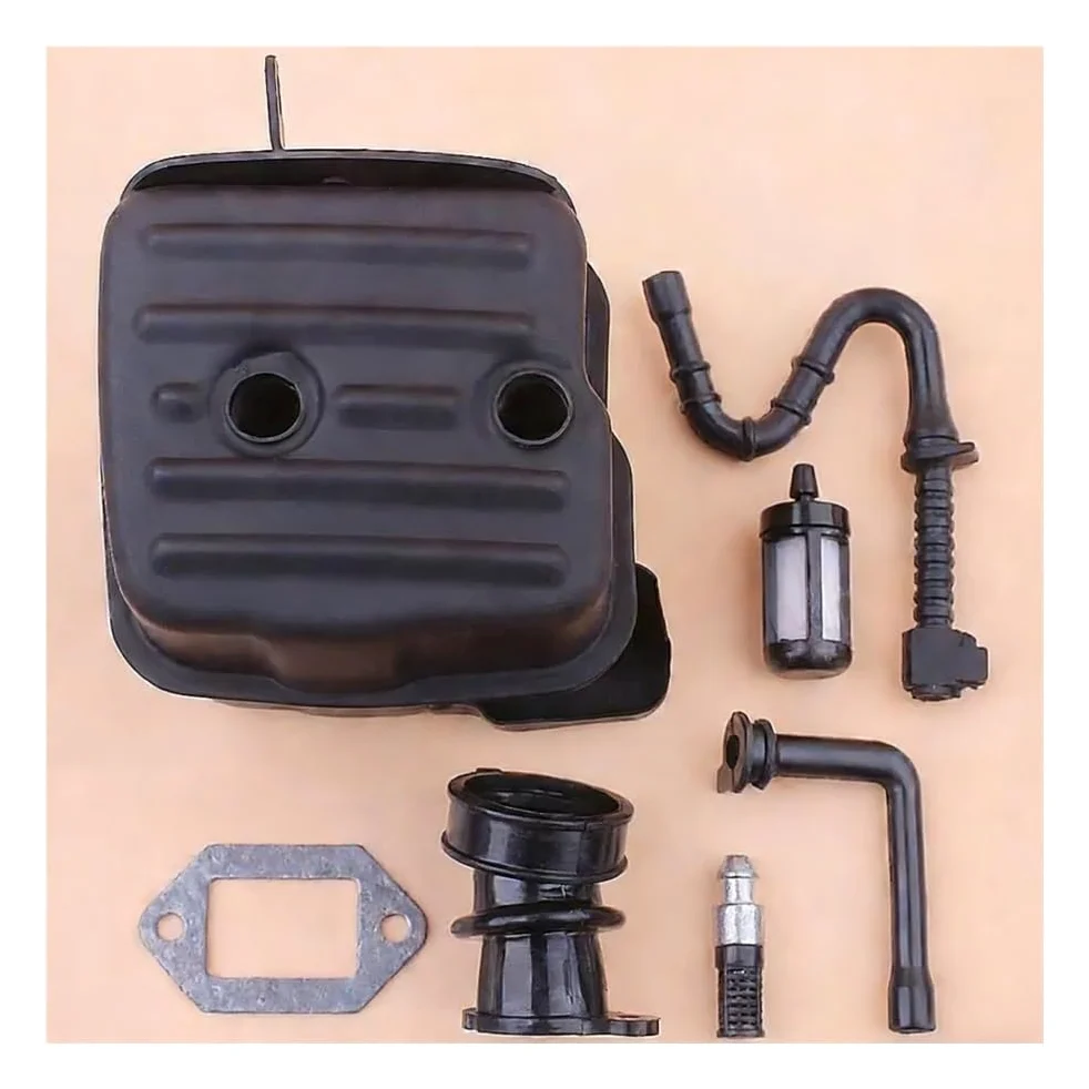 Kit de junta de línea de filtro de combustible del colector de admisión del silenciador de escape apto for motosierra S MS361 11351400650