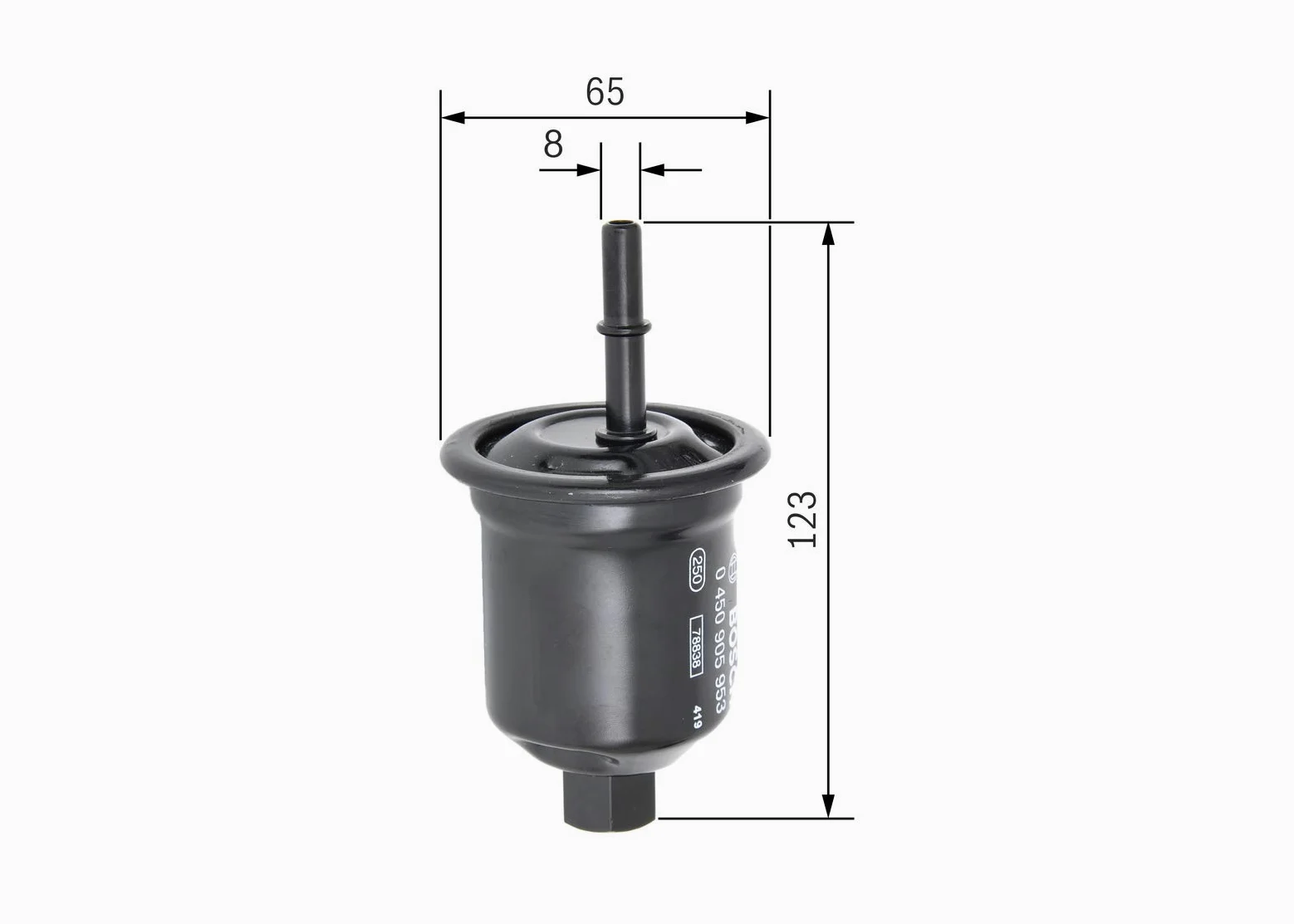 BOSCH 0 450 905 953 Filtro combustible Filtro de tubería Compatible con MITSUBISHI Galant VIII Berlina EA Galant VIII Familiar EA0