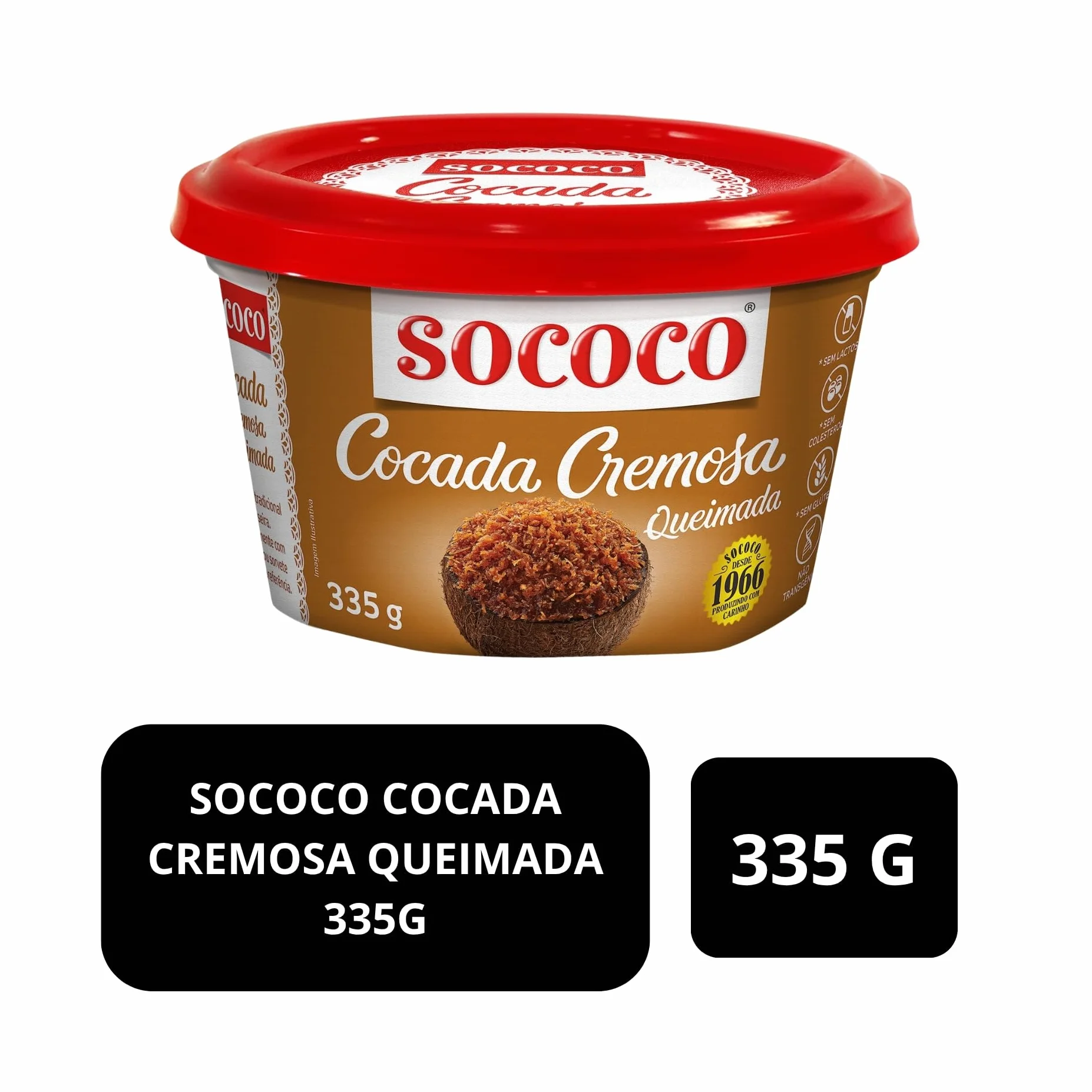 SOCOCO Dulce de Coco Cocada Cremosa Queimada 335g
