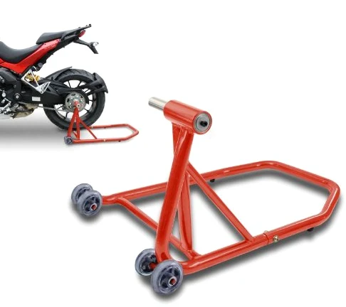 Caballete Trasero Compatible para Ducati Monster 1200/ S 14-20 Rojo, ConStands Single por Basculante Monobrazo, adaptadore Incl.