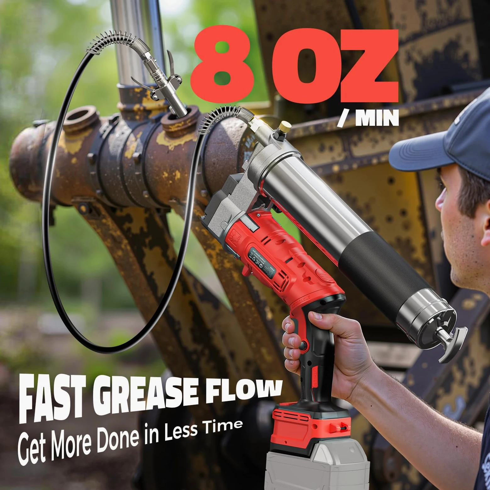 Ecarke Pistola de engrase con batería Compatible con baterías Milwaukee de 18 V