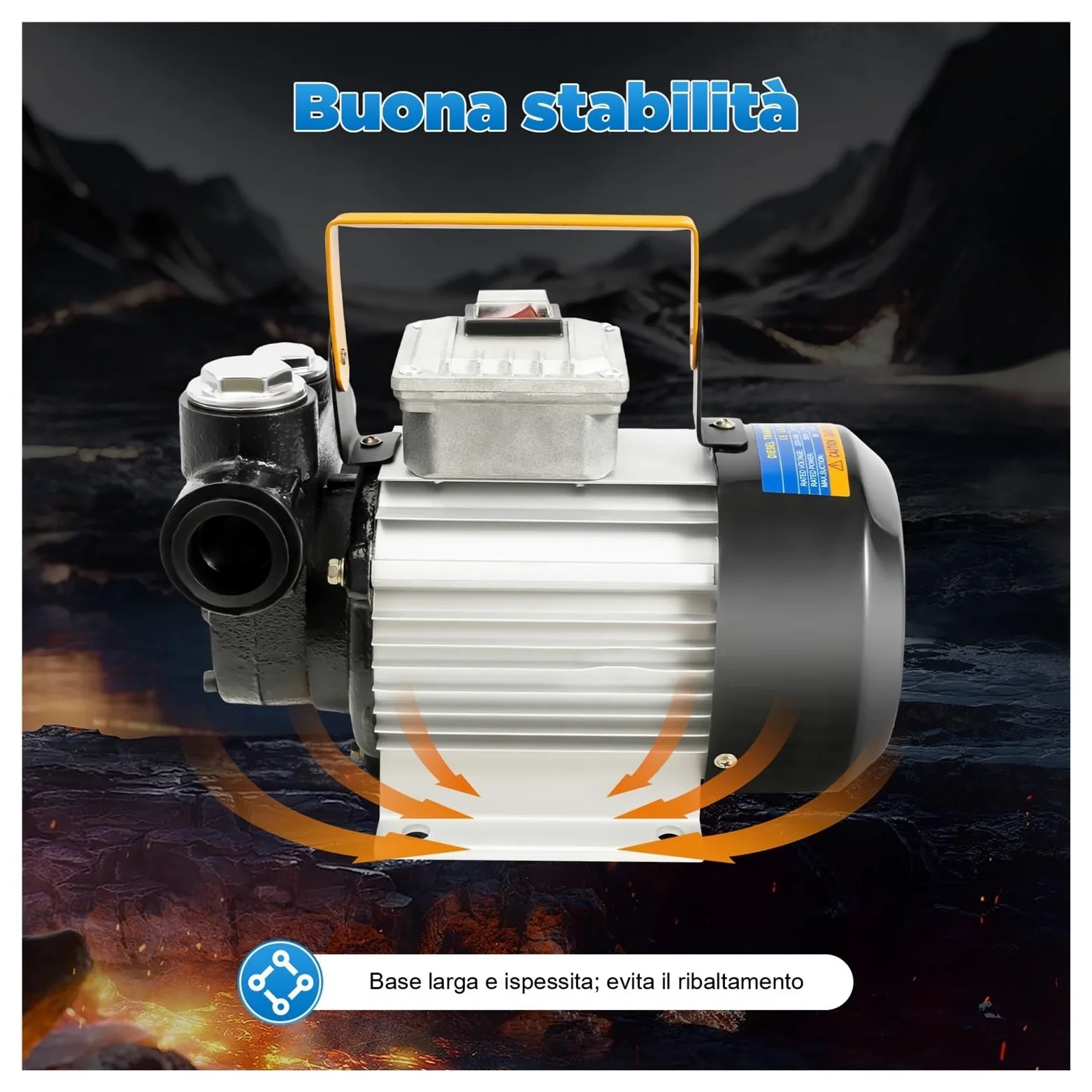 Bomba Diésel De 230 V Con Conexiones, Abrazaderas Y Filtro, Aceite Eléctrica Autocebante, Motor Sin Escobillas, Portátil Mano TráFico Intenso