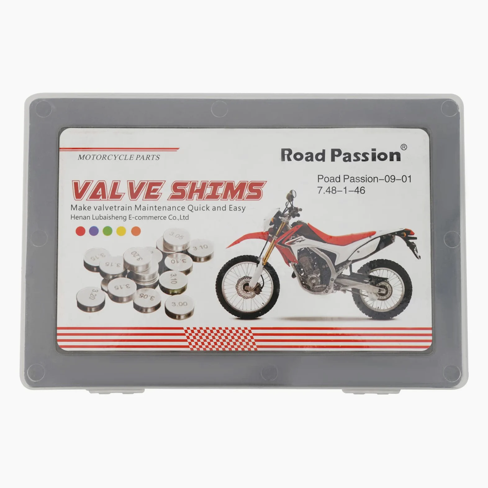 Road Passion 7.48mm Válvulas Cuña Kit 1.225mm-3.475mm Incremento 0.05mm para Suzuki RF600 1994-1996 RF900 1994-1997 RMZ250 2004-2012