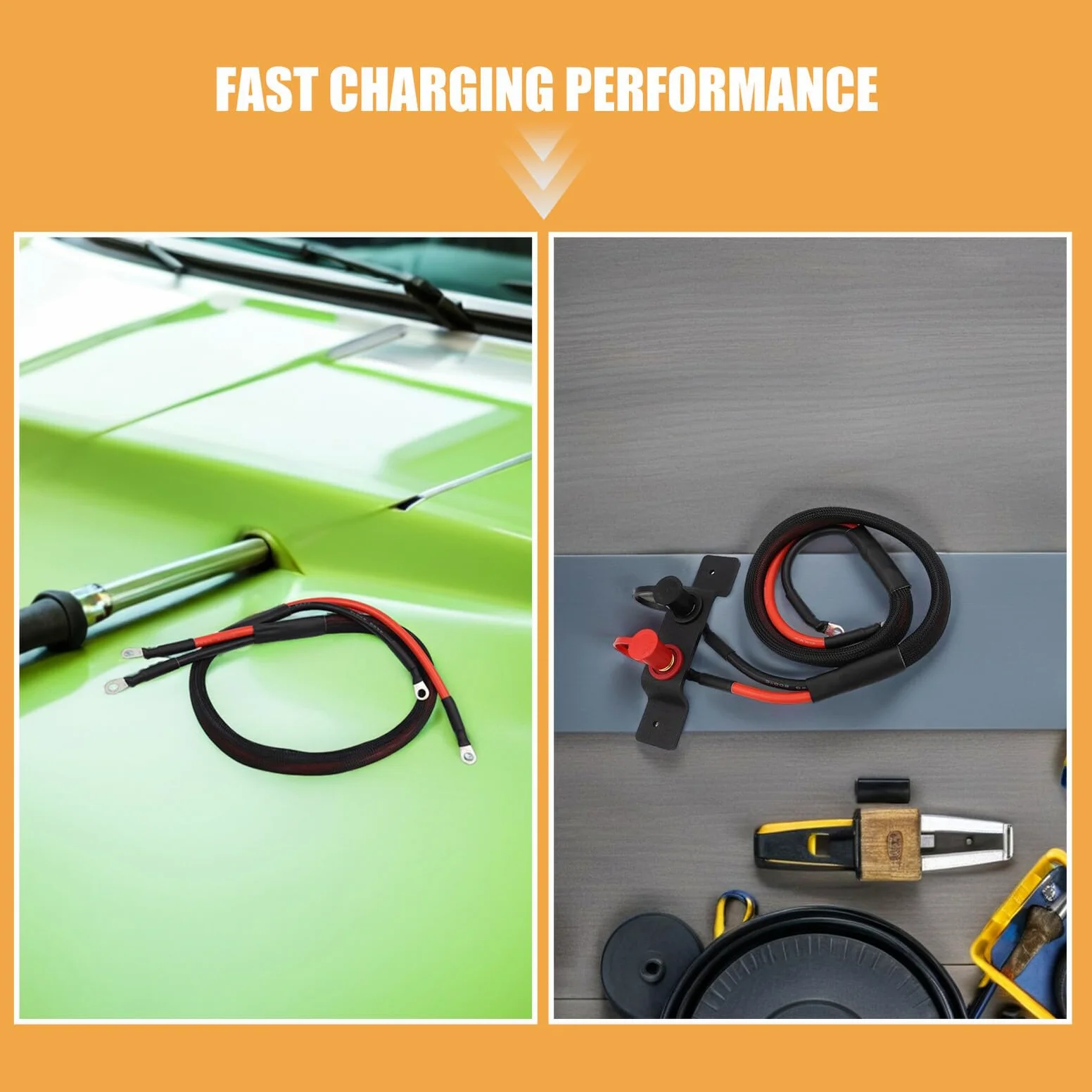 Cabilock Puente de Batería Cable de Voltaje Compatible con Maverick Can-am Asientos Herramienta de Carga Rápida para Cables Arranque Bateria Hecho de Material Alta Capacidad