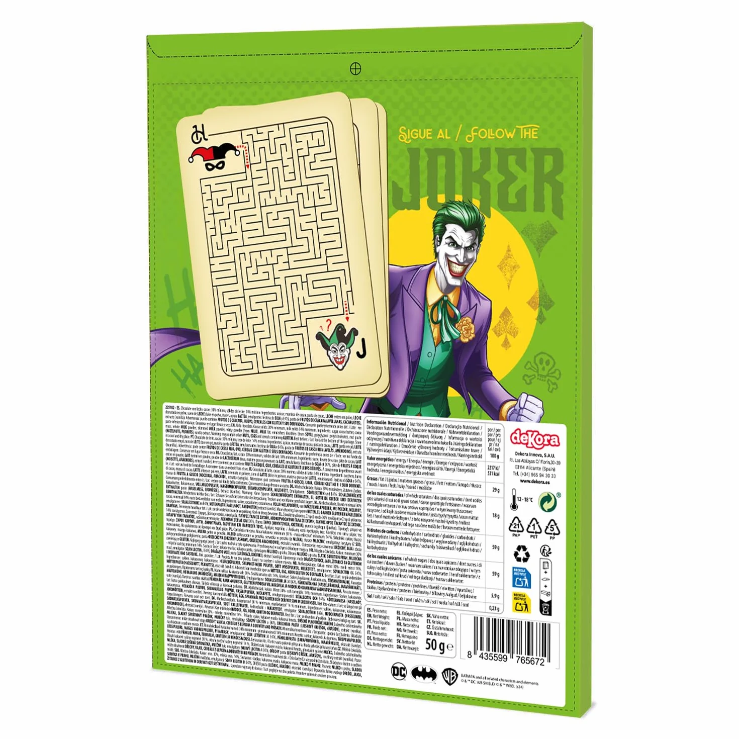 Calendario de Adviento Joker y Harley Quinn 24 Chocolatinas 50g Chocolate con Leche Navidad