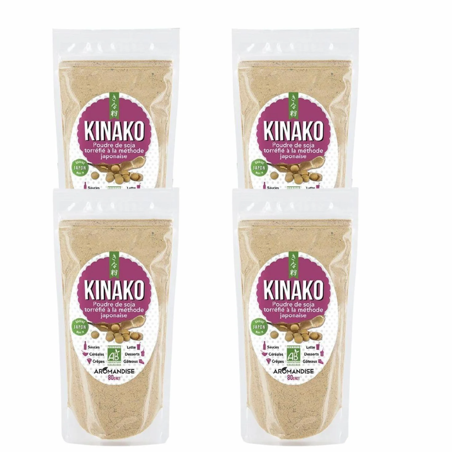 Kinako Polvo de soja tostada orgánica 800 g