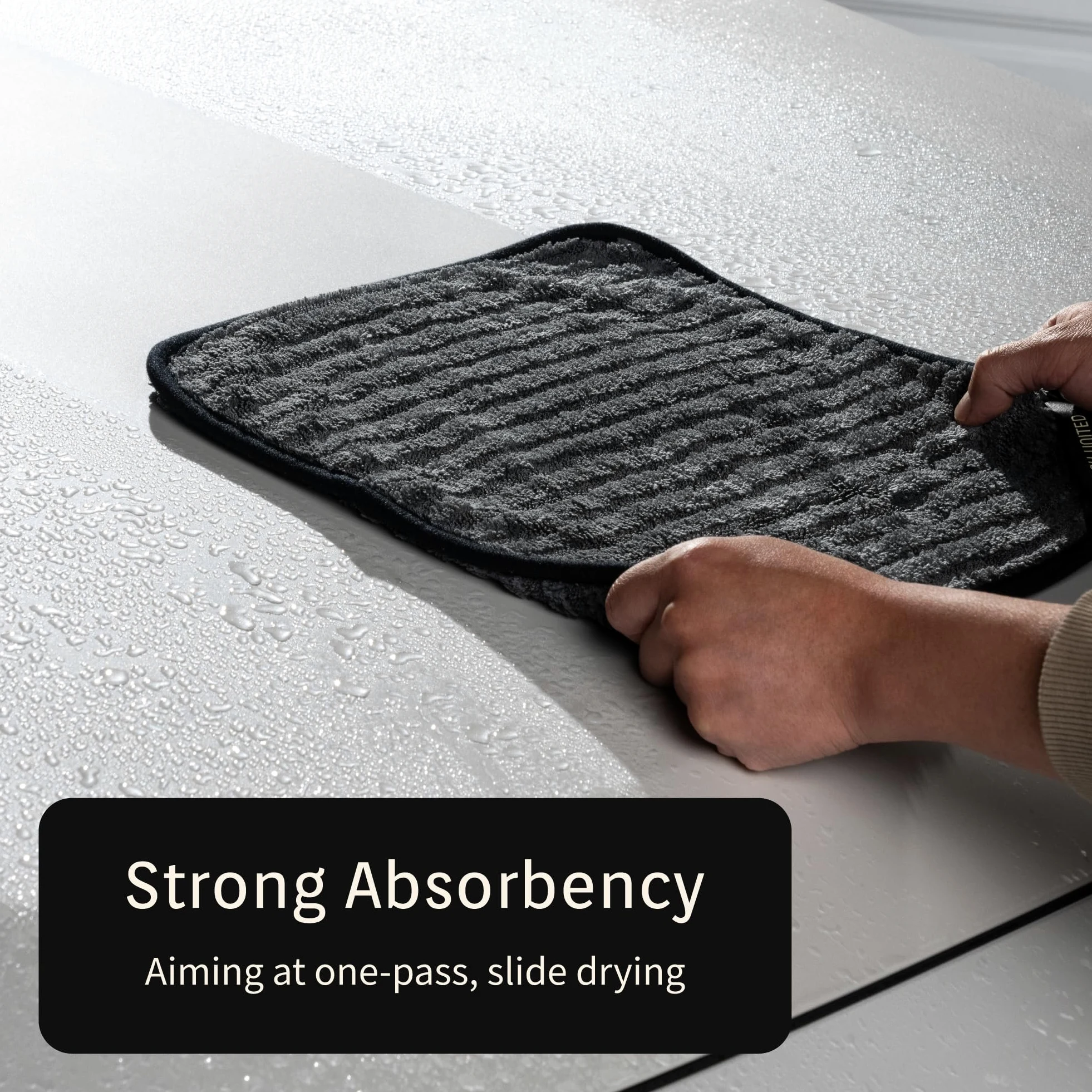 Toalla de secado de coche de microfibra tejida de alta absorción, 1200 g/m² (paquete de 2, 13.7 x 13.7 pulgadas)