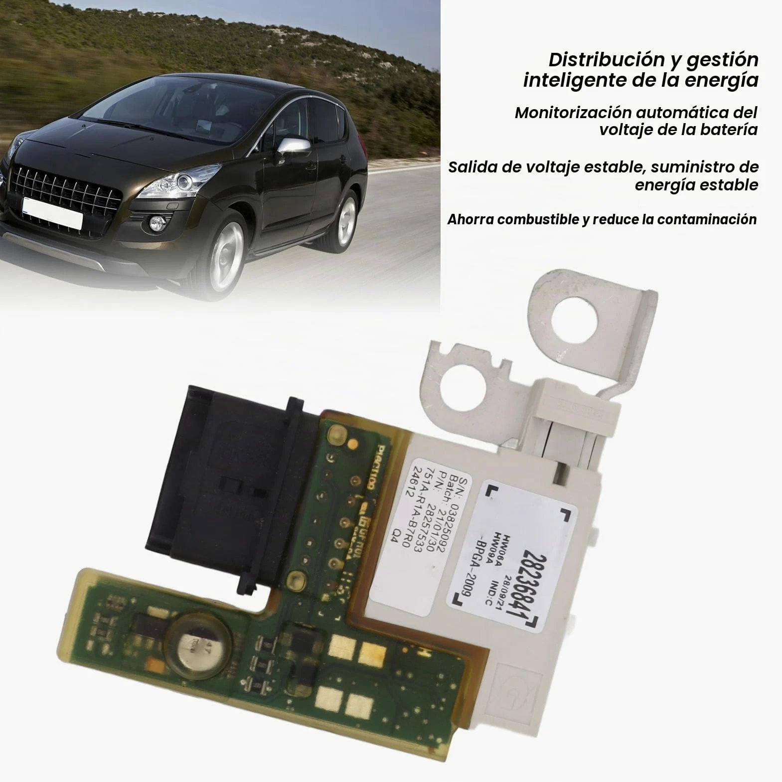Caja de Fusibles del Administrador de Batería 28257533 Reemplazo de Distribución de Energía Inteligente para 3008 308SW RCZ 5008 Terminal de Batería de la Caja de