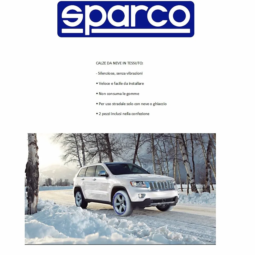 Calcetines DE Nieve Y Hielo para NEUMÁTICOS DE Coche para MEDIR Ruedas Y NEUMÁTICOS 195/40 R17 Talla S EN Tela 1 PAR DE Calcetines =2 Piezas DE Calcetines SPARCO Silent HOMOLOGADOS