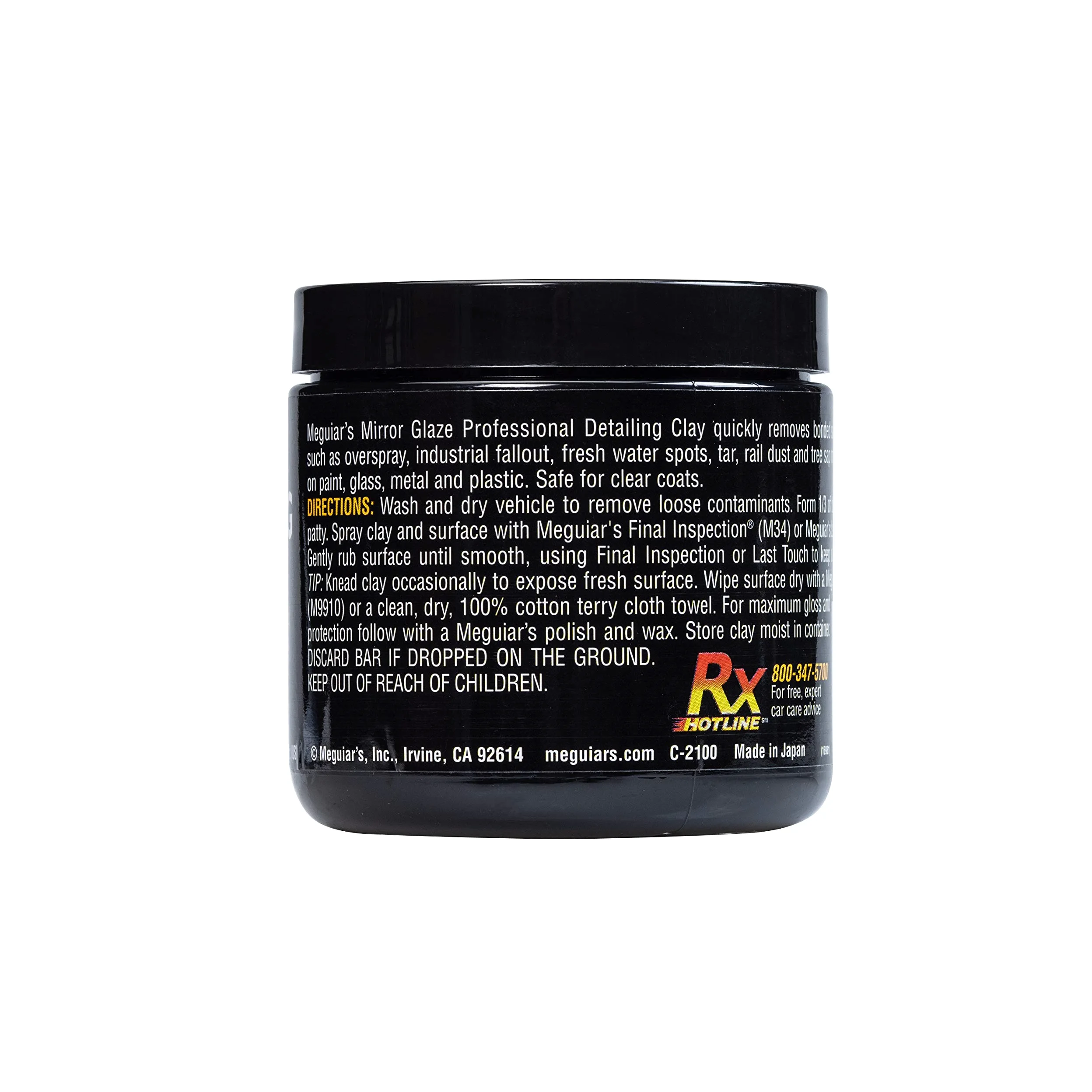 Meguiar's Arcilla profesional para detalles, suave, C2000 – Barra de arcilla para coche elimina de forma segura los contaminantes adheridos a la pintura para un acabado suave y brillante – Barras de