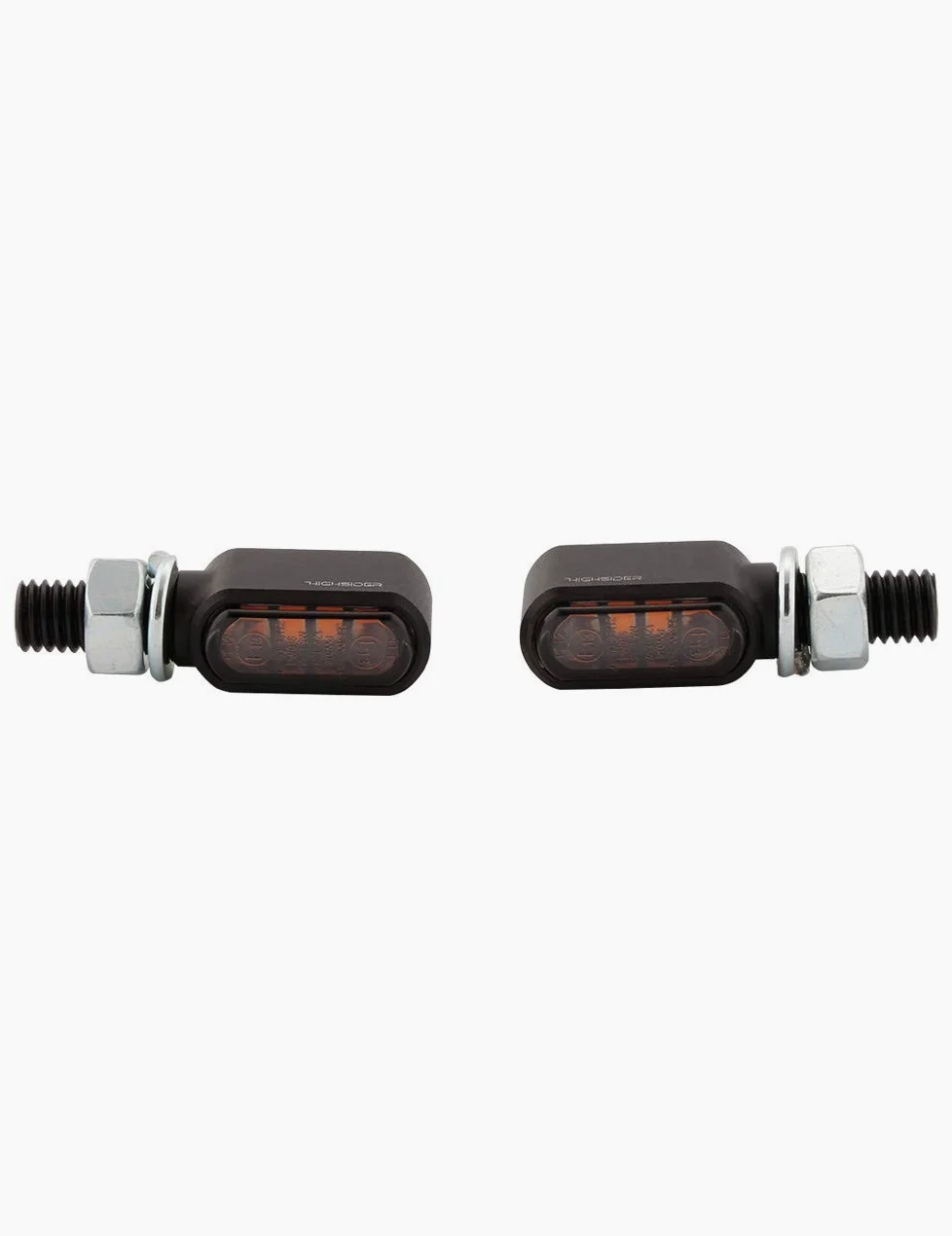 HIGHSIDER Intermitentes LED para motocicleta Little Bronx, certificado E, (2 unidades) (negro)