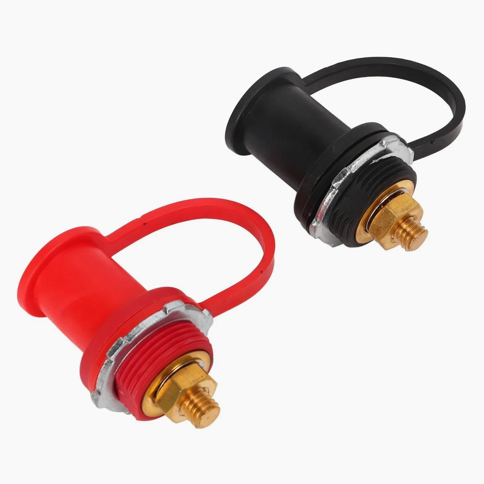1 par de terminales batería Panel pasante 250A rojo negro poste unión perno 3/8 pulgadas para coche para marina para RV autopartes