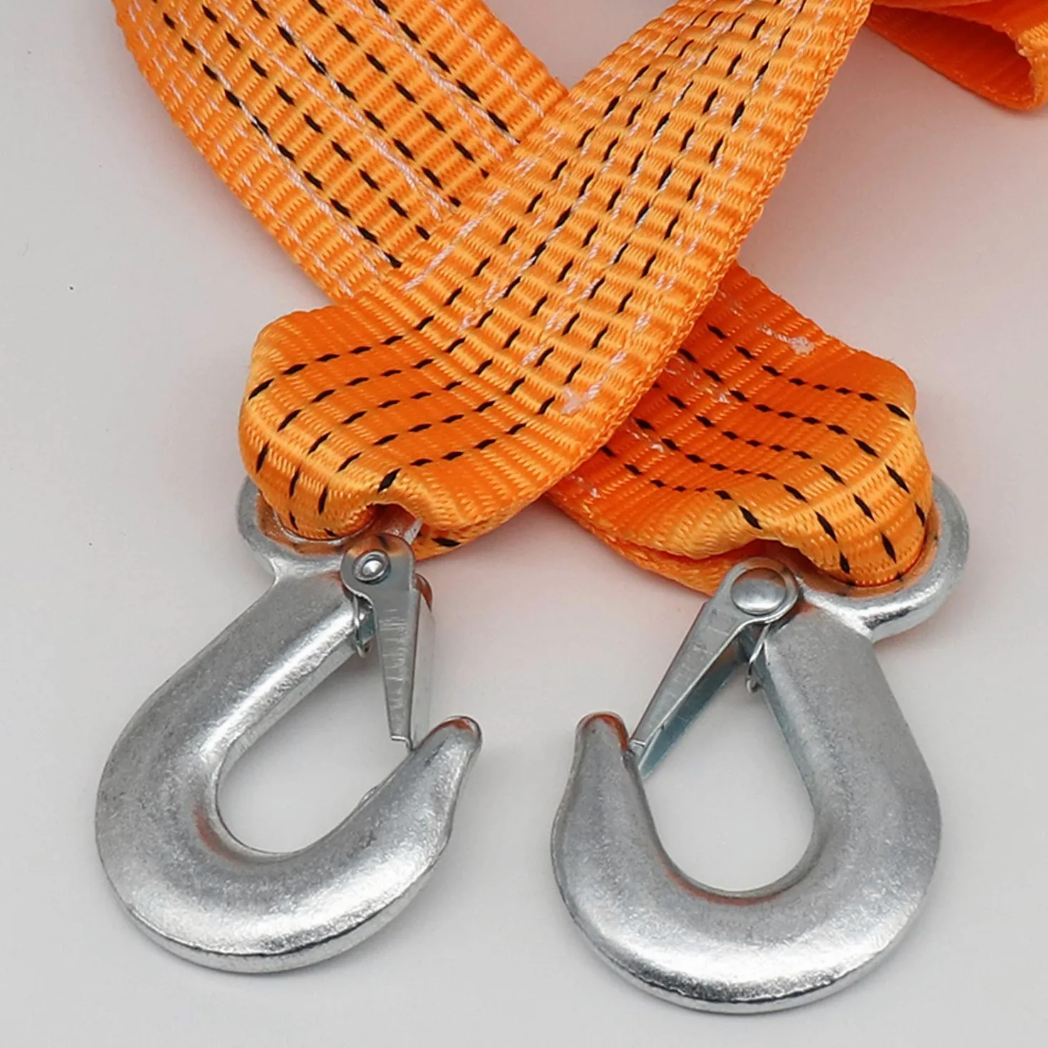 Cuerda de remolque resistente, correa de remolque de nailon con 2 ganchos de seguridad para coche/SUV/vehículo agrícola, correa de cabrestante de cable de remolque de recuperación de carretera