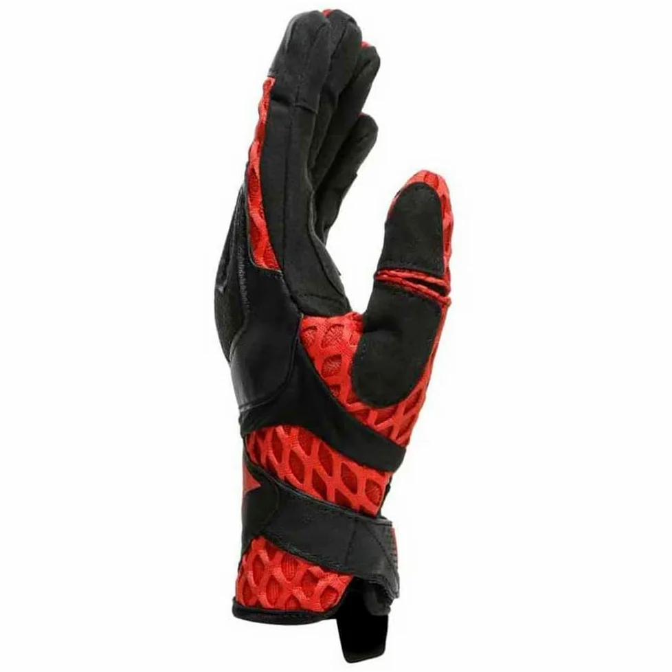 Dainese Air-Maze Unisex Gloves, Guantes Moto Verano, para Hombres y Mujeres, Negro/Rojo, S