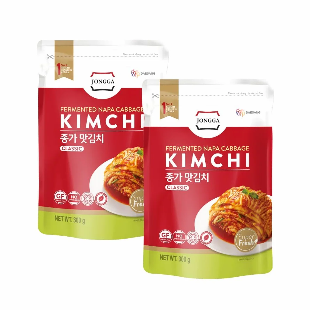 Jongga Kimchi Fresco Picante y Fermentado 300g Pack de 2