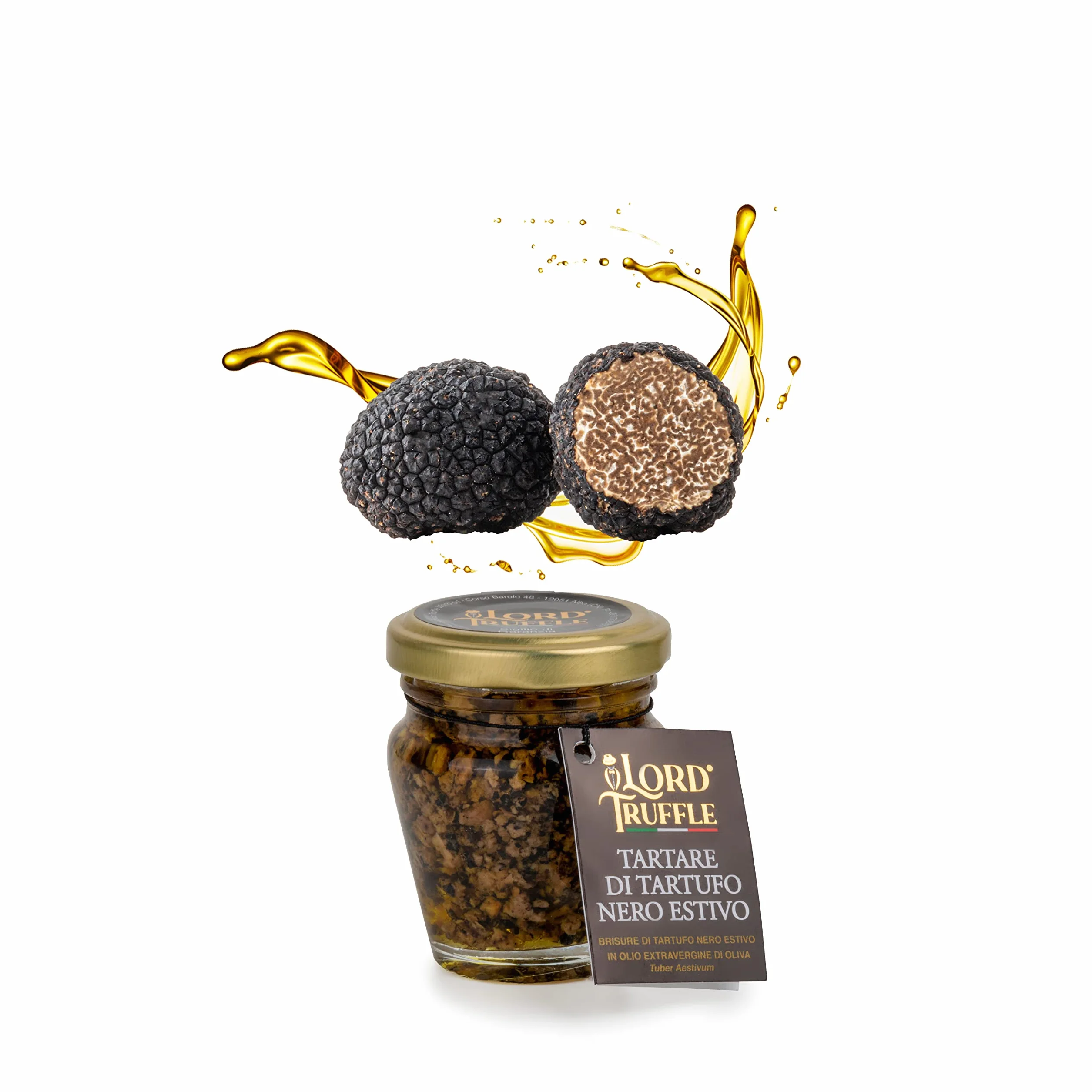 Lord Truffle Tartar de Trufa Negra Pura de Verano 45g, Condimento Gourmet Italiano