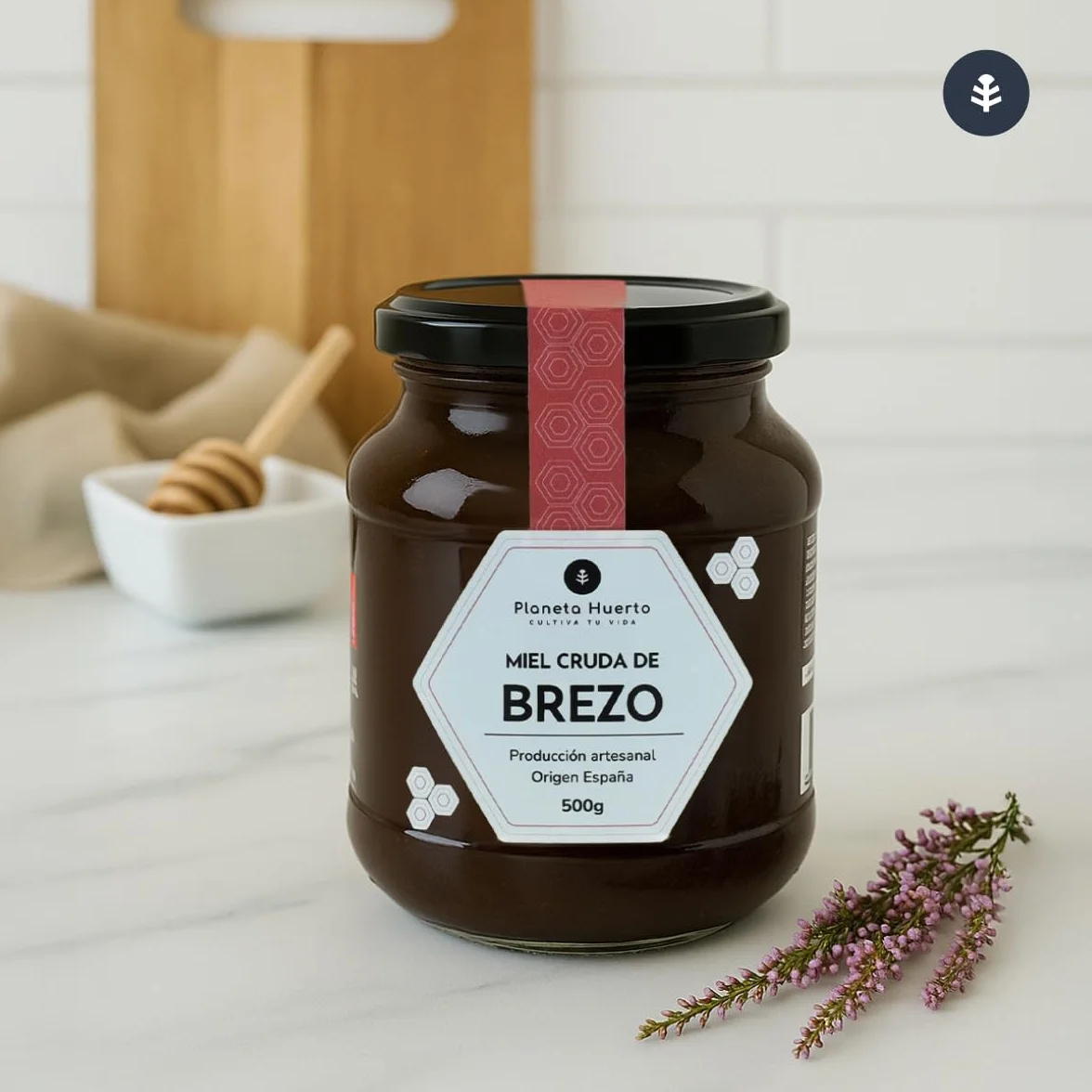 Miel Cruda de Brezo 1 Kg 100% Natural - PLANETA HUERTO, Sin Filtrar, Origen España