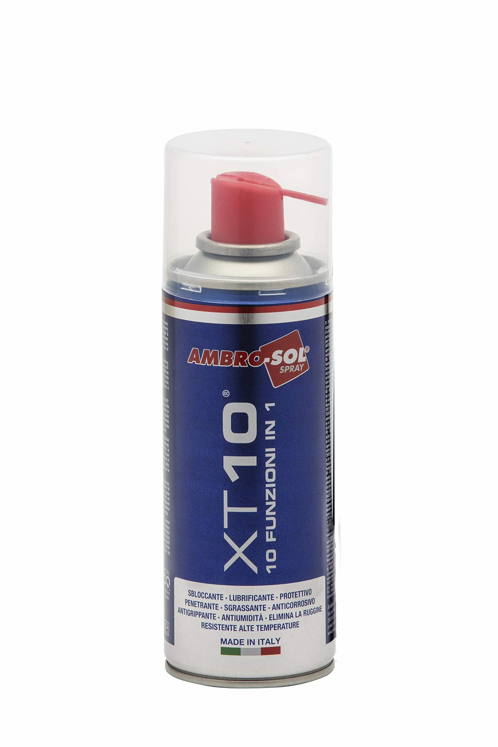 AMBRO-SOL, XT 10, Lubricante Multifunción, 10 en 1, Spray 400ml - Boquilla Pequeña