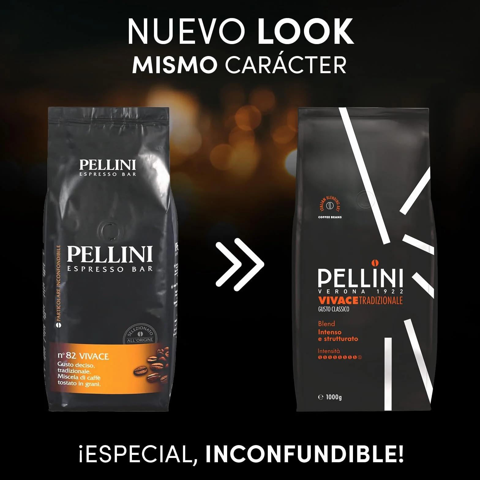 Pellini N.82 Vivace Café en Grano Espresso 1 kg Mezcla Clásica Arábica Robusta Tueste Medio