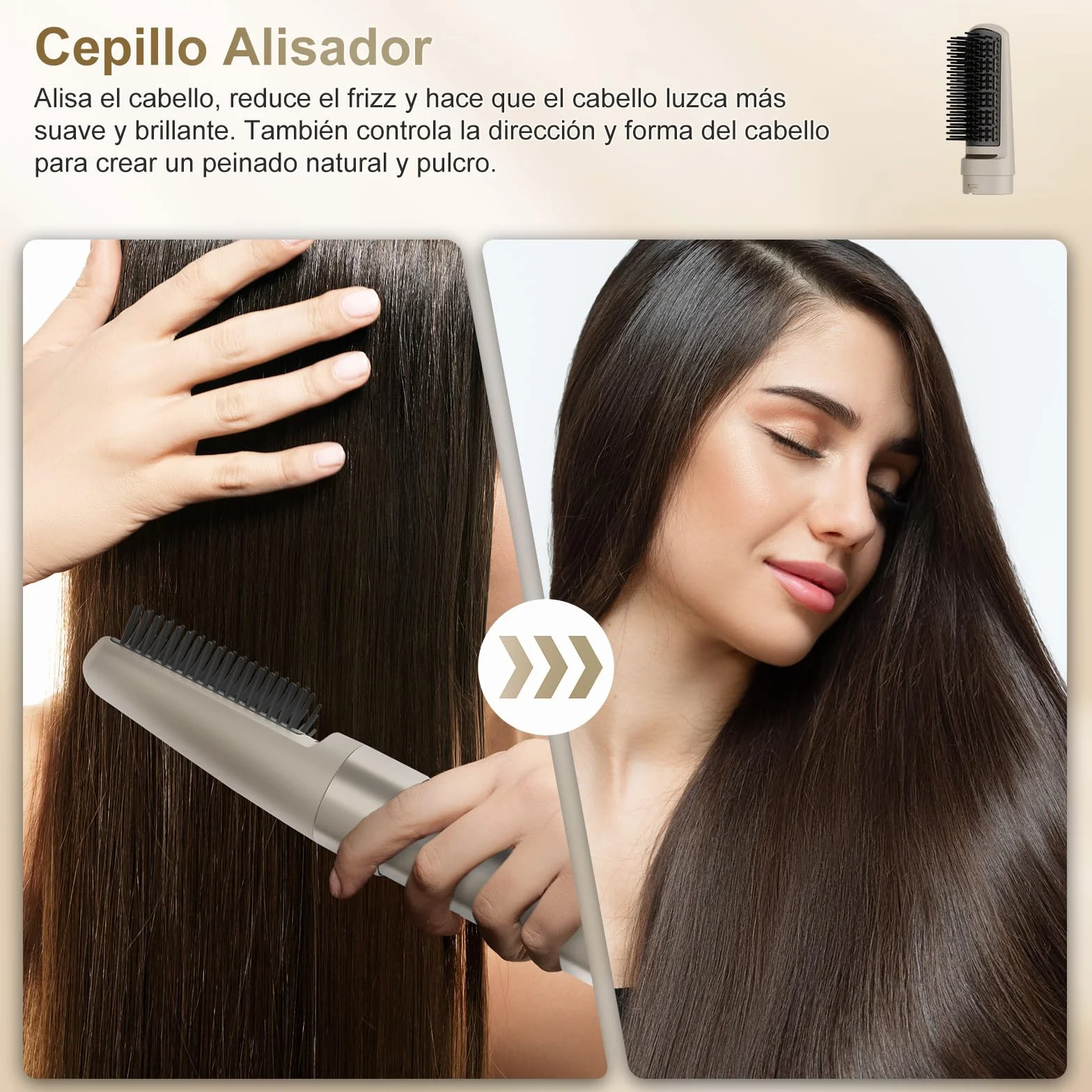 7MAGIC Moldeador Pelo 6 en 1, Secador Cepillo Alisador 1300W, Efecto Coanda, Cuidado iónico