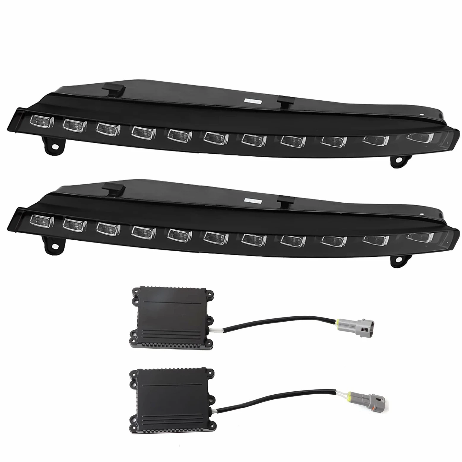 Luces de Circulación Diurna LED DRL para Coche 1 Par de Luces de Circulación Diurna para Coche, Señal de Giro, Luz Antiniebla LED DRL de 2 Colores para Q7 06-09
