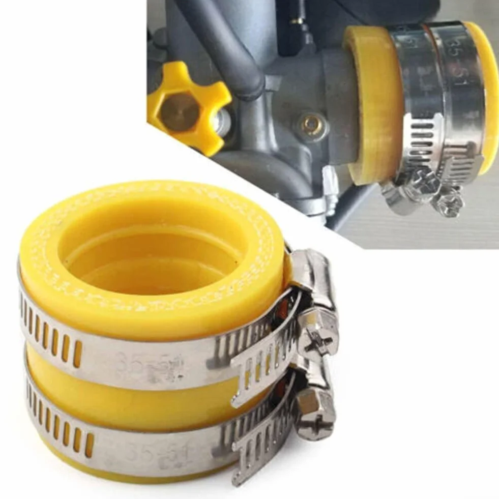 Colector de admisión de carburador a filtro de aire de 28 mm y 30 mm, adaptador de goma amarilla para PWK GZ OKO ZSDTRP, compatible con ATV Scooter Dirt para bicicleta