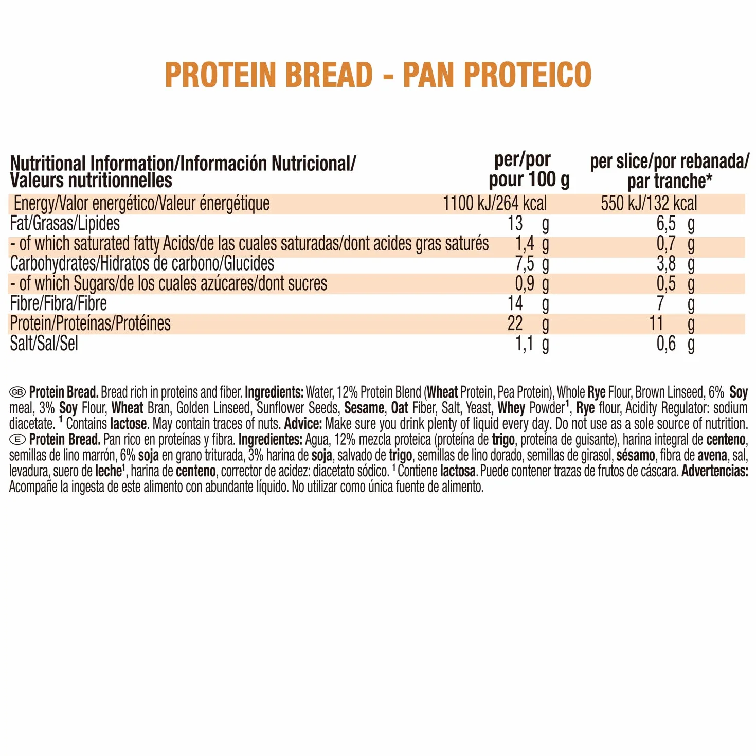 Weider Pan Proteico 11g Proteína Fibra Bajo Azúcares 5 x 250 g
