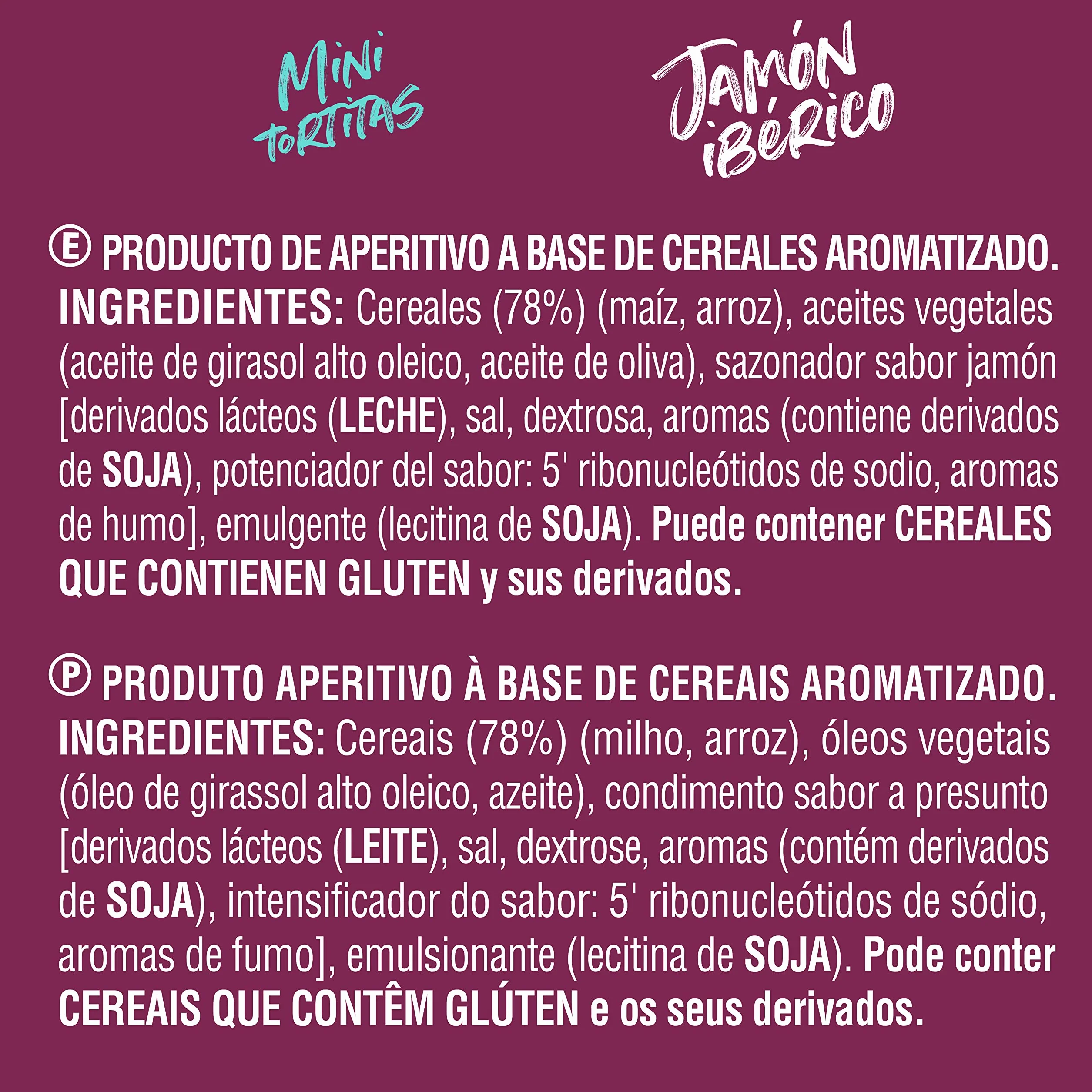 Bicentury Mini Tortitas de Cereales Sabor Jamón Ibérico Snack Crujiente 7 unidades