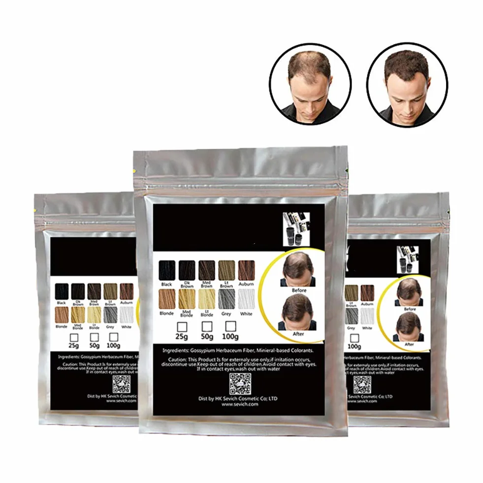 Fibras de Cabello Naturales para Cabello Fino y Escaso, Efecto Inmediato (Marron oscuro)
