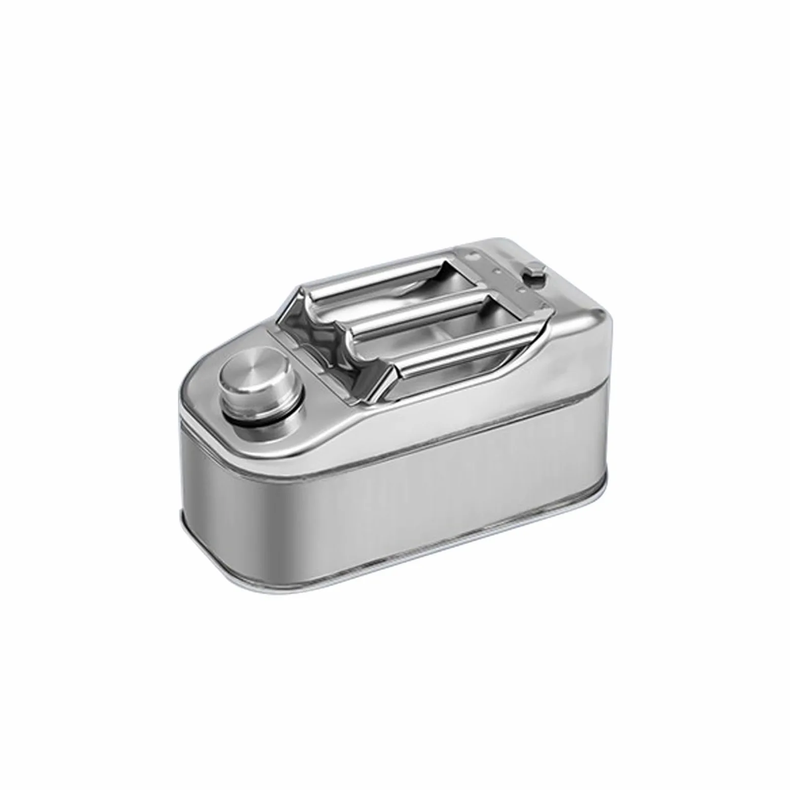 Bidon Gasolina de Acero Inoxidable 304, Versátil Contenedor de Agua y Líquidos Metálicos para Autos, Camiones y Motocicletas, Incluye Tubo y Asa(5L/1.3Gla)