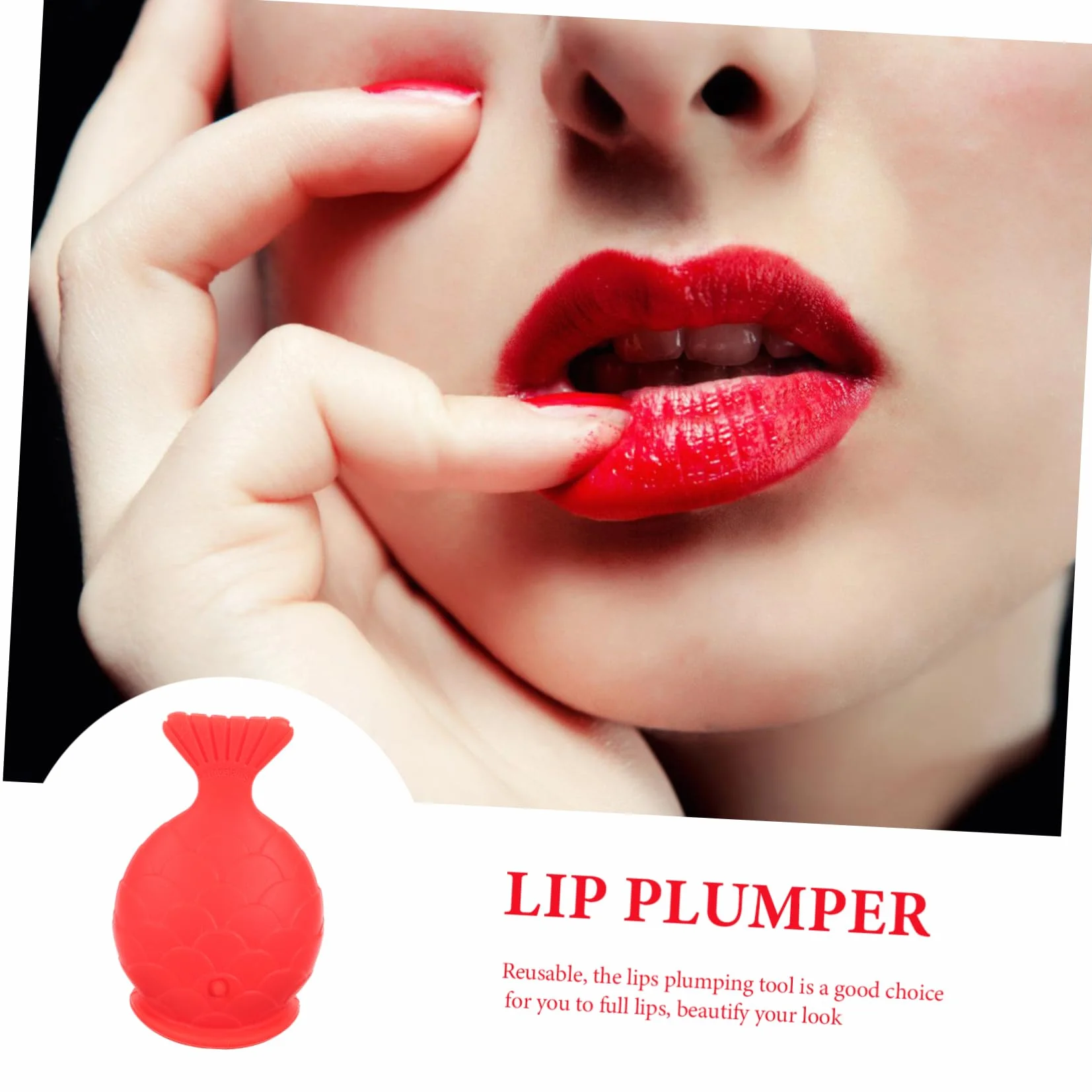 Potenciador de Labios de Silicona Reutilizable Diseño Pez Aumentar Volumen