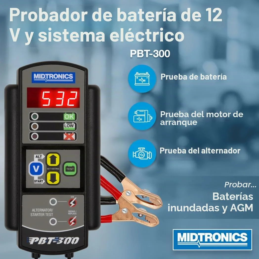 Midtronics PBT300 comprobador de Carga de batería Sistema de Arranque