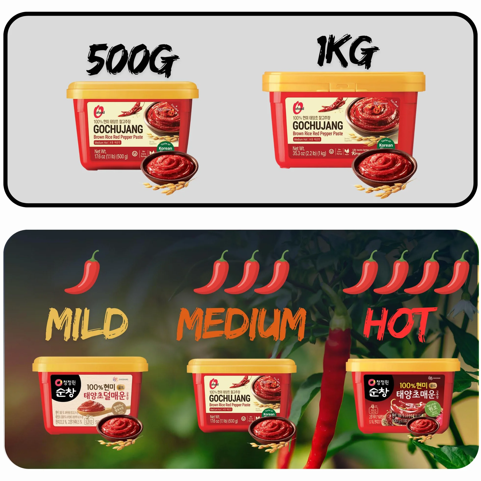 Chung Jung One Sunchang Pasta de pimiento picante Gochujang 500 g