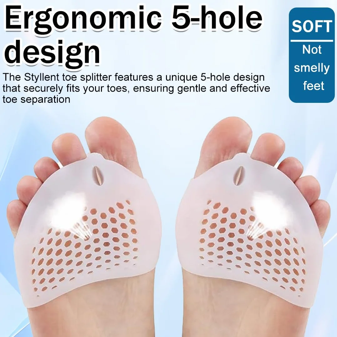 Almohadillas de Silicona para Metatarsal, Separador Dedos Pie de Gel, 2 Pares