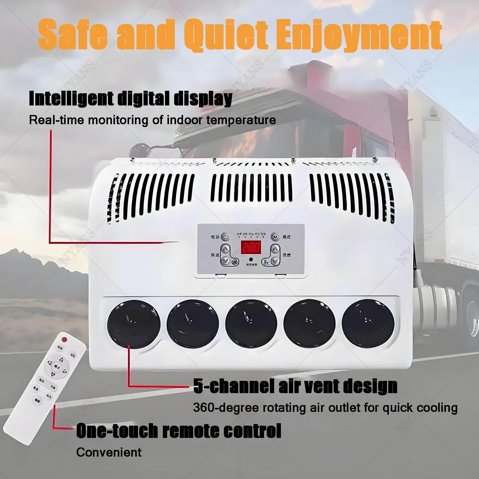 24V Aire Acondicionado para Cabina de Camión 12V/24V Unidad de Estacionamiento Dividido Autocaravana Caravana