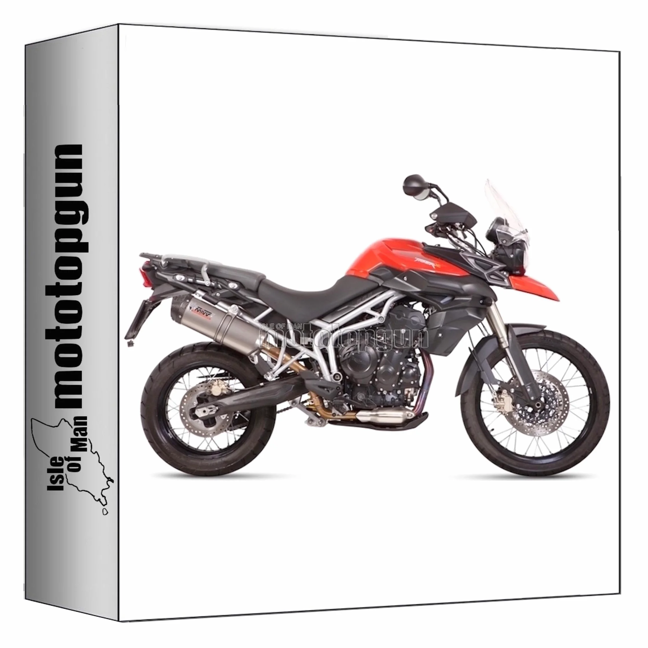 mivv tubo de escape homologado cat-oem oval titano copa carbono compatible con triumph tiger 800 2011 2012 2013 2014 2015 2016 mototopgun
