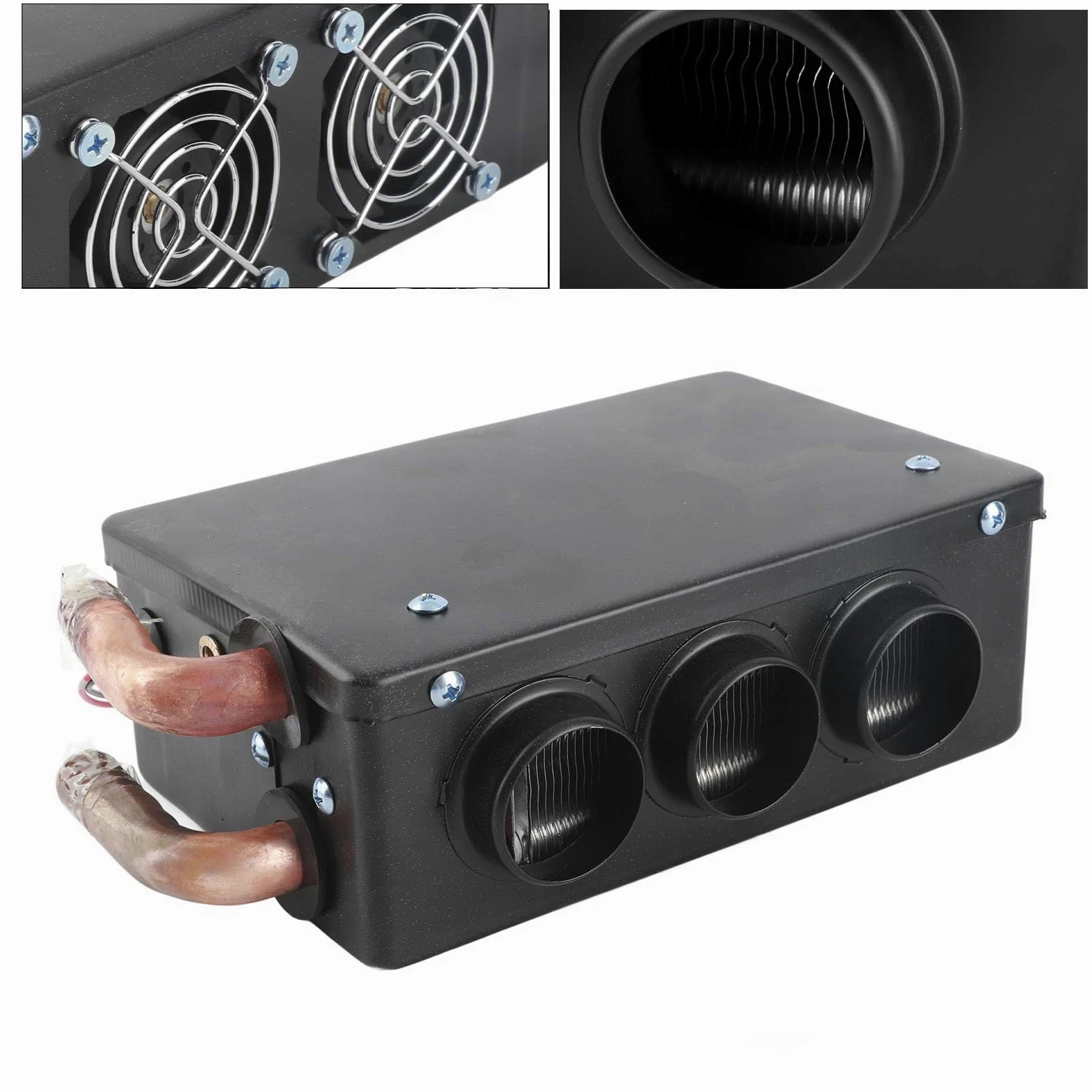 Desempa?ador de coche, calentador de coche de 12 V 50 W, calentador de calentamiento rápido de invierno portátil de 3 orificios, eliminación de escarcha, bajo nivel de ruido