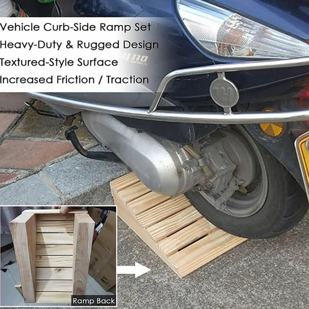 Profesional Rampas De Acera De Entrada,Rampas para Sillas De Ruedas para Escalones,Portátil Rampas De Umbral Ligeras,Molduras De Madera Listones,30.8 * 30 * 12CM