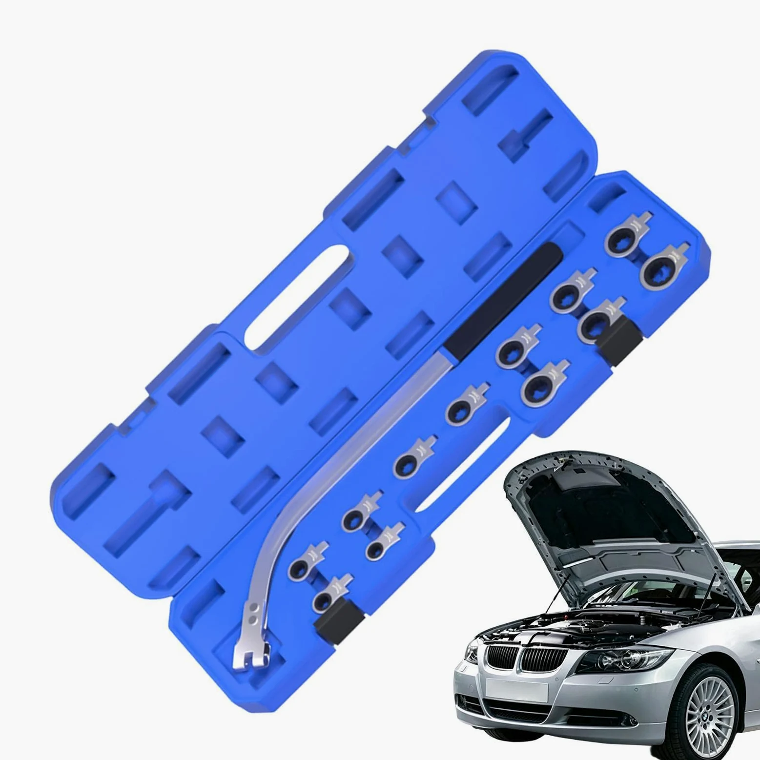 Kit de herramientas de correa serpentina, kit de llave de extracción auxiliar | Herramienta tensora de correa serpentina para sedán, camión, motor, hogar, taller, garaje, carretera, industria automotriz