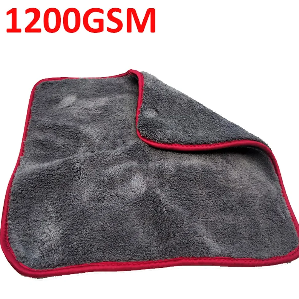 Toalla de Lavado de Autos 1200GSM Car Detailing Toalla de Microfibra de Lavado de Autos Limpieza de Autos Secado Paño de Lavado automático Trapo de Microfibra Accesorios para Autos, 1200GSM Red (120