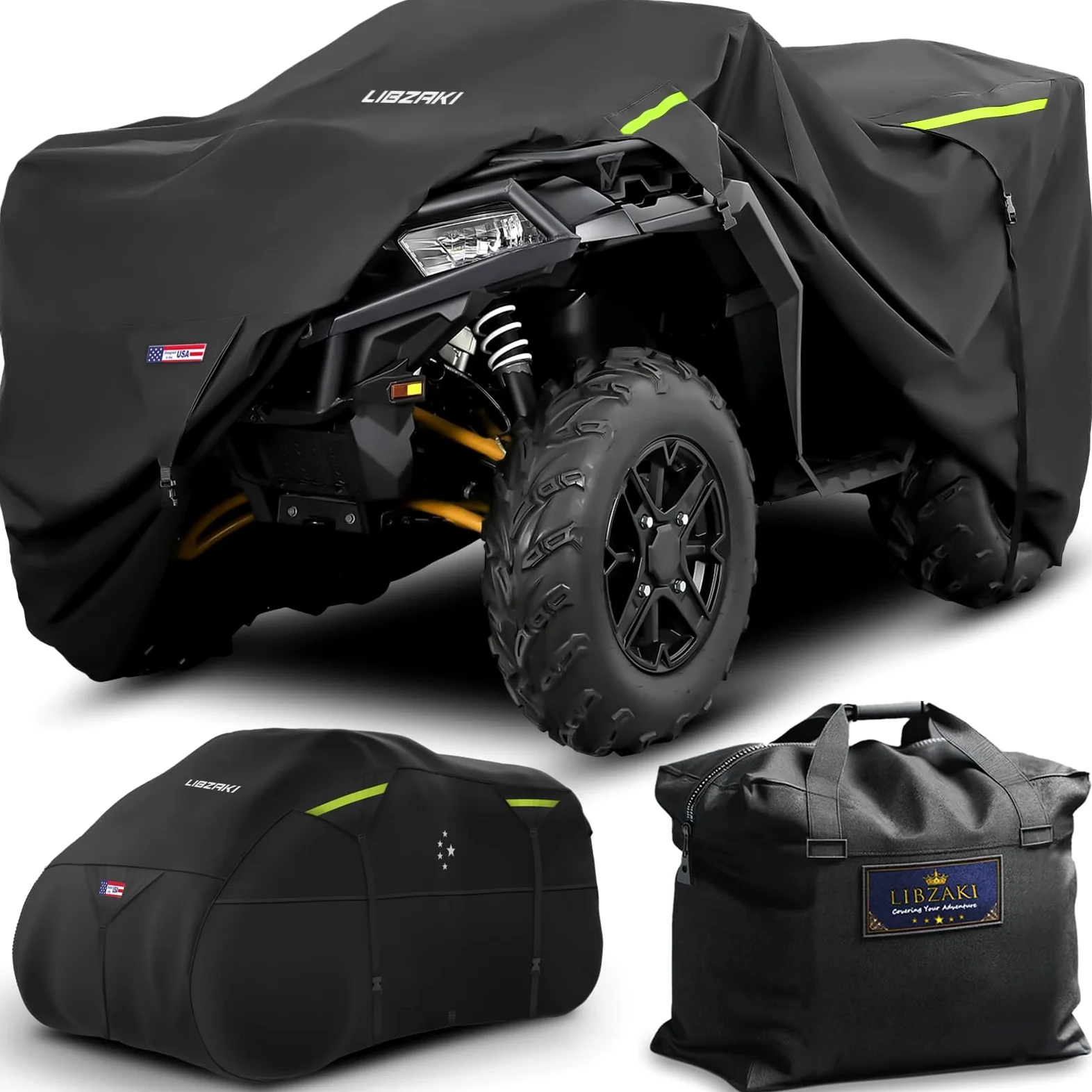 Funda impermeable para cuatrimoto 600D, resistente, remolque, 4 ruedas, quad para todas las estaciones, resistente a la intemperie, protección UV para Polaris, Kawasaki, Yamaha, Suzuki