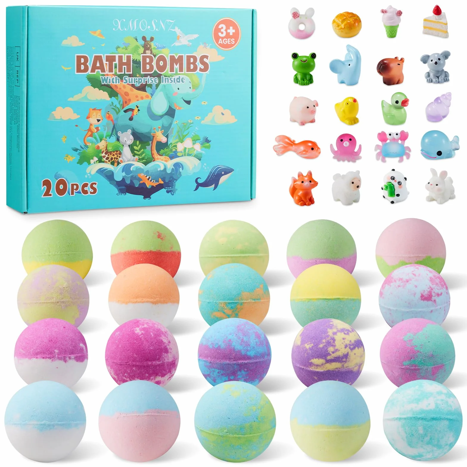 Bombas de Baño con Juguetes Sorpresa 20pcs para Niños