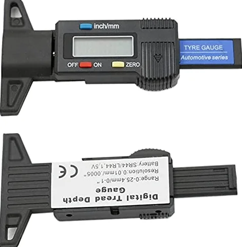 Medidor de Profundidad Digital Calibre Medidor de Profundidad de la Banda de Rodadura Medidor de Banda de Rodadura del neumático LCD for neumático de automóvil Herramienta de medición de 0-25,4