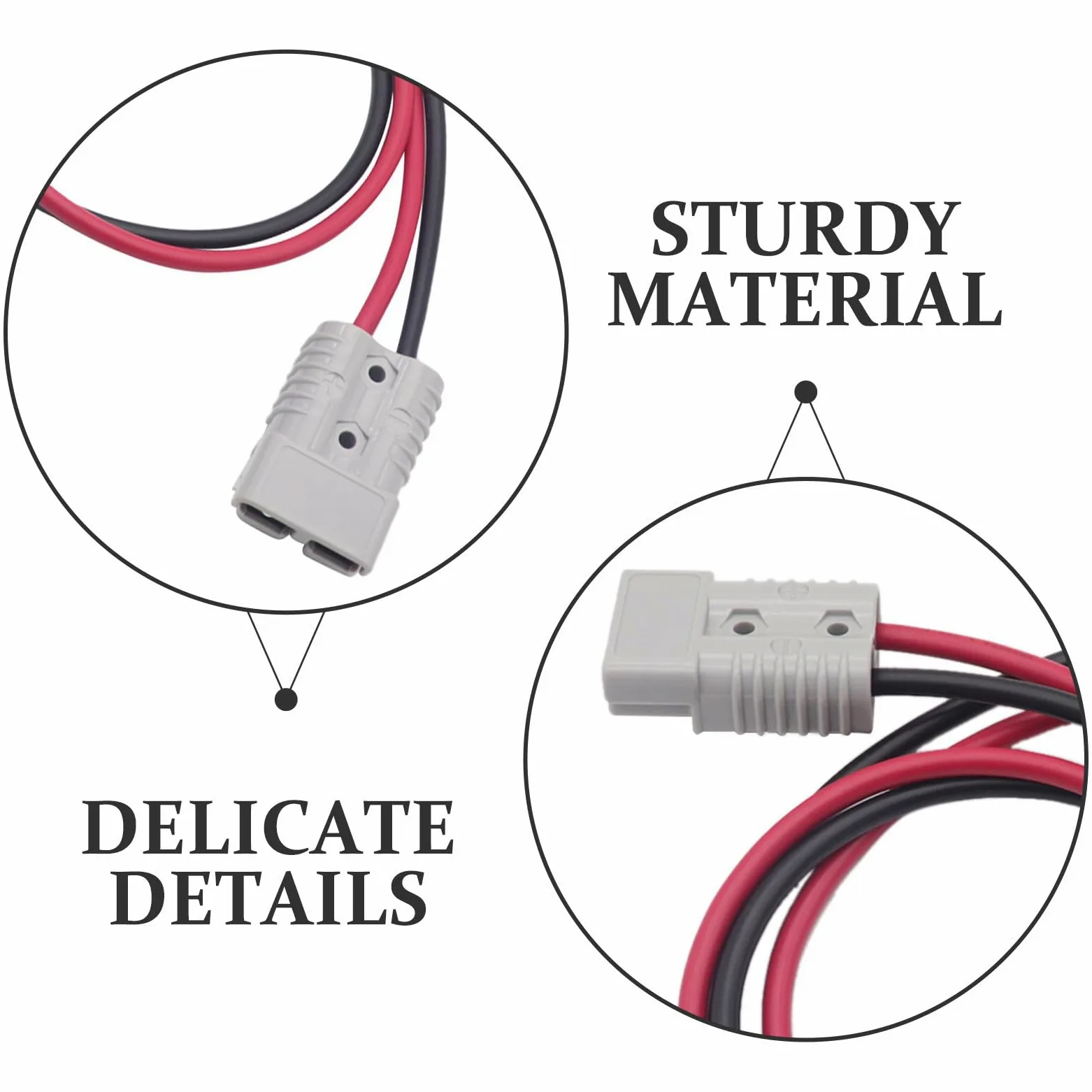 UPKOCH Cable inversor de batería para coche - Conector de 175 A con cable de 6 AWG y 100 cm (39,3") - Conector de alimentación para sistemas de remolque con cabrestante en autocaravanas,