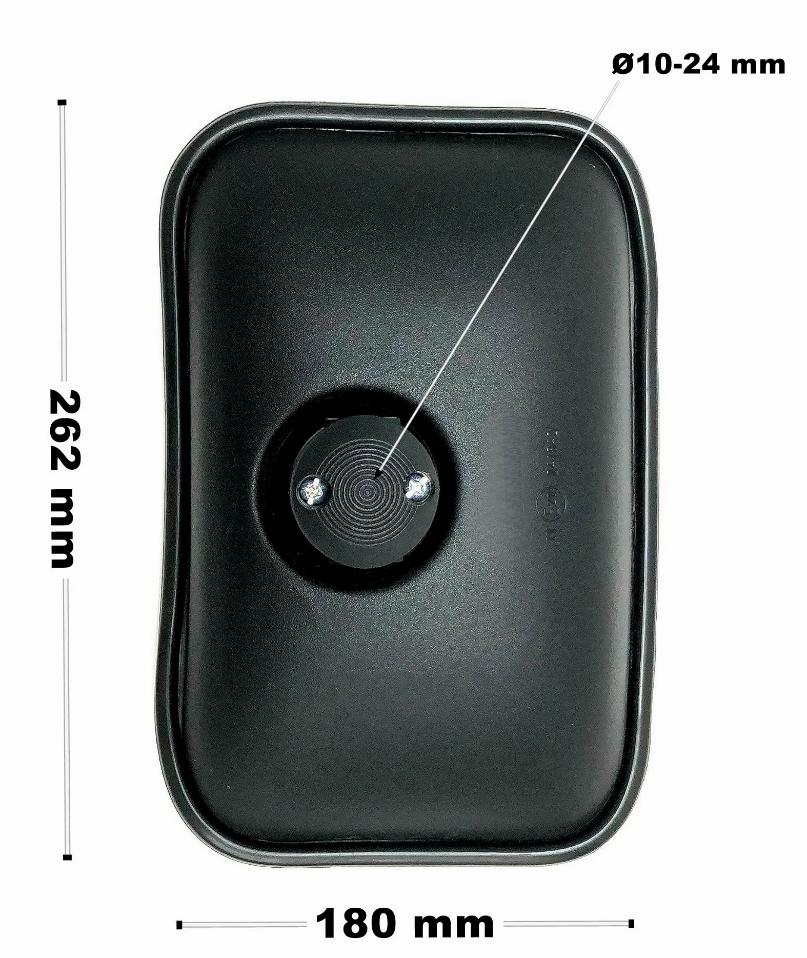 Espejo retrovisor exterior 262 x 180 mm Ø10 – 24 mm E20 R400 y soporte de espejo para camión excavadora tractor