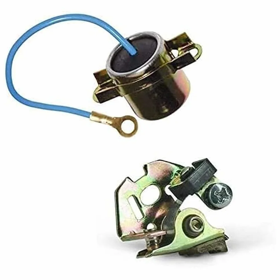 MBK 41 51: CONDENSOR DE CAPACITOR + PUNTOS DE CONTACTO DE PUNTO DE BRAKER CLUTCH IGNITION RUN MOPED MOTOCONFORT MOTOBECANE MOTORCYCLE MOTORBIKE