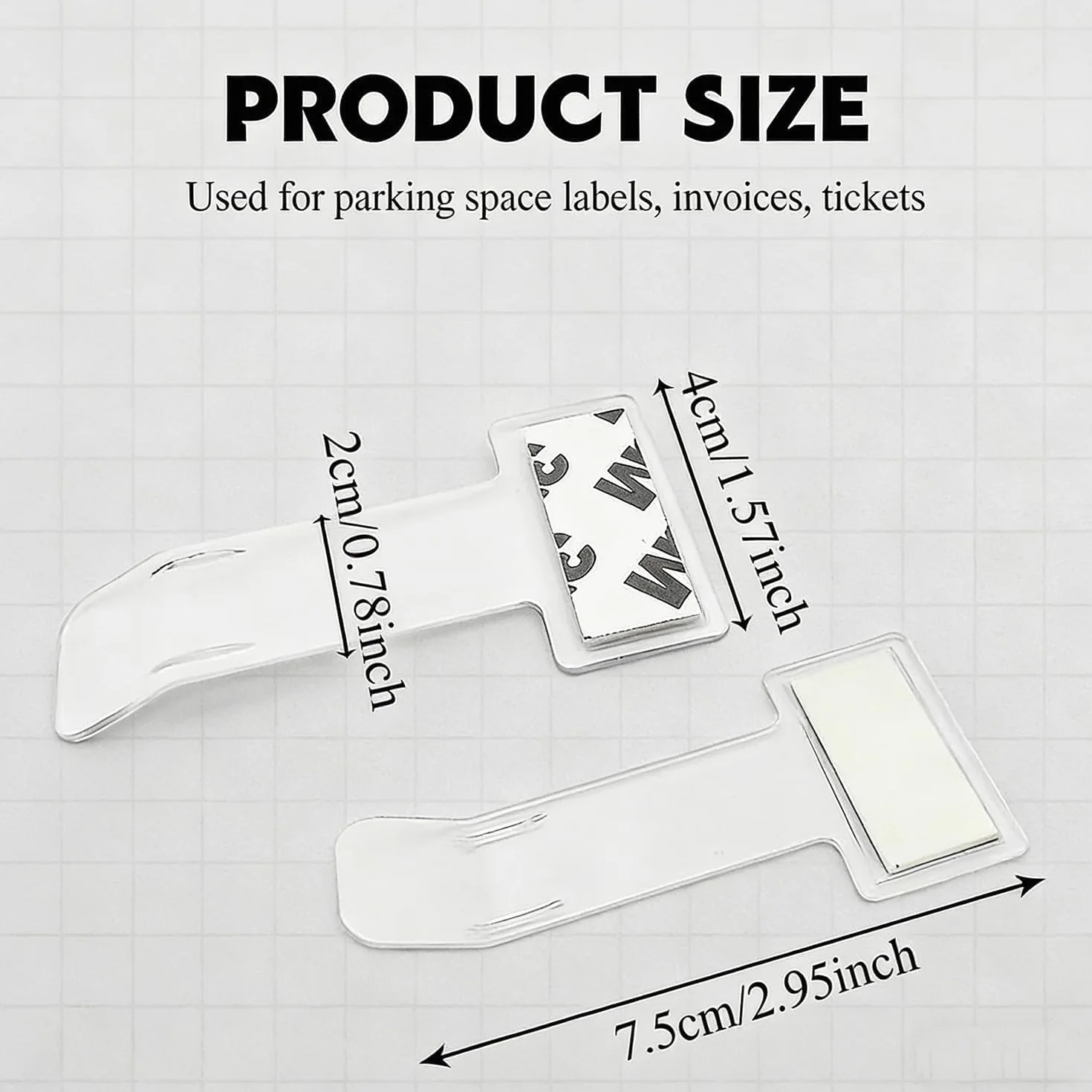 10 clips transparentes para soporte de coche, autoadhesivo, para permiso de estacionamiento y soporte de boletos para parabrisas de coche, furgoneta, clip de plástico para parabrisas