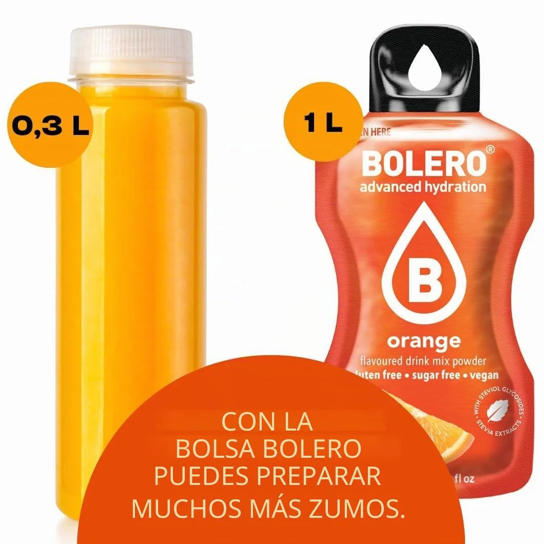Bolero Bebida 24 Sobres 3g Polvo Soluble Preparado Frutas Sandía 72g Endulzada Stevia