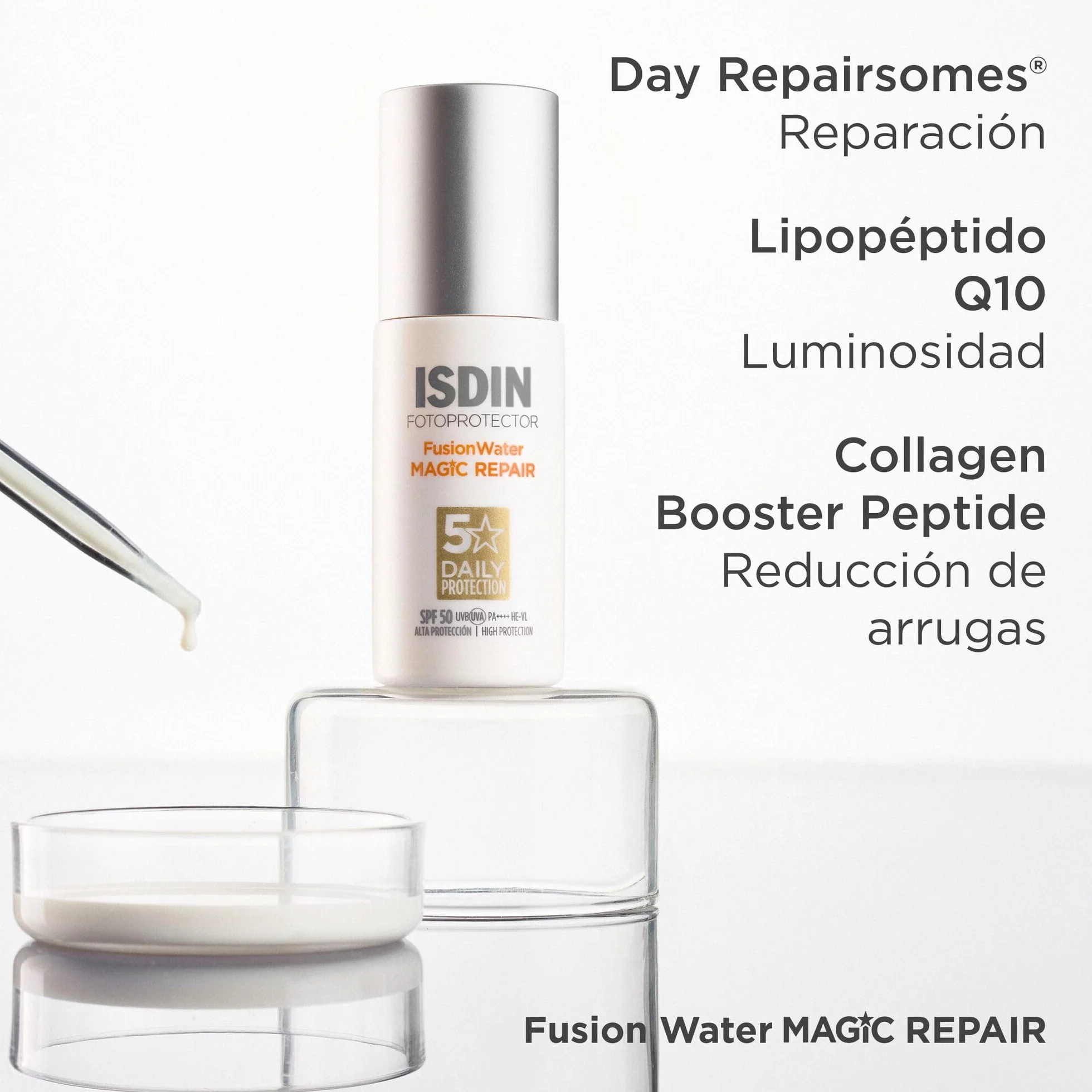 ISDIN Fusion Water MAGIC Repair SPF 50 Protector Solar Facial 50 ml