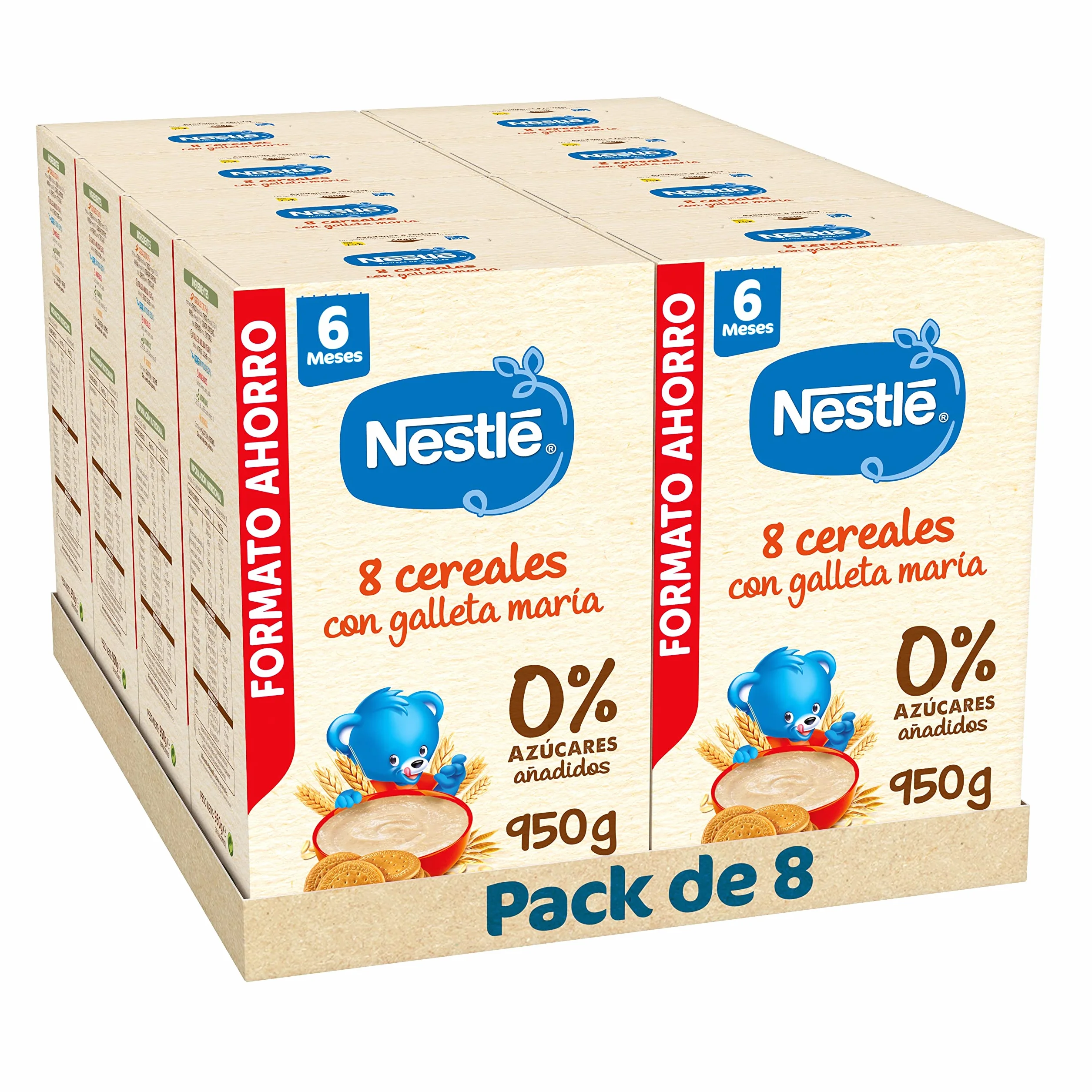 Nestle Papilla 8 Cereales con Galleta 950g 8 Paquetes 7.6Kg